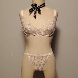 VS bra and thong set 34C/Small NWT
